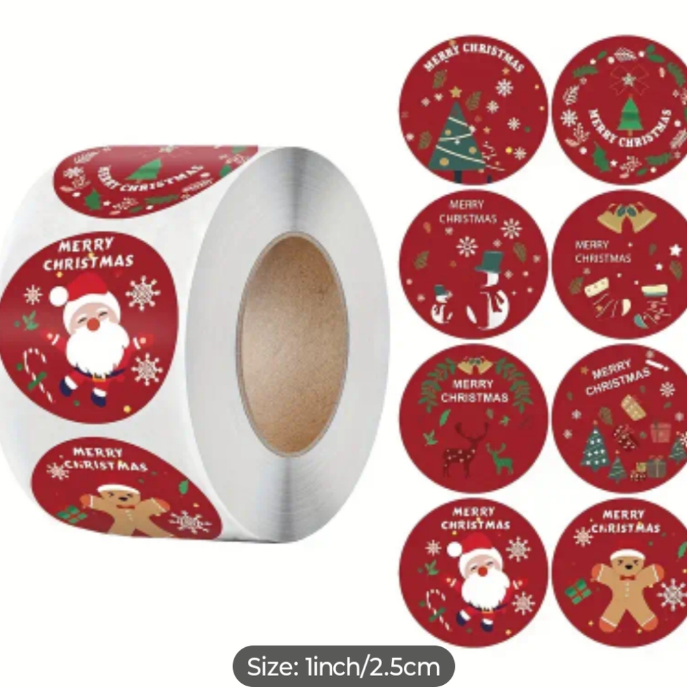 500pcs Merry Christmas Stickers